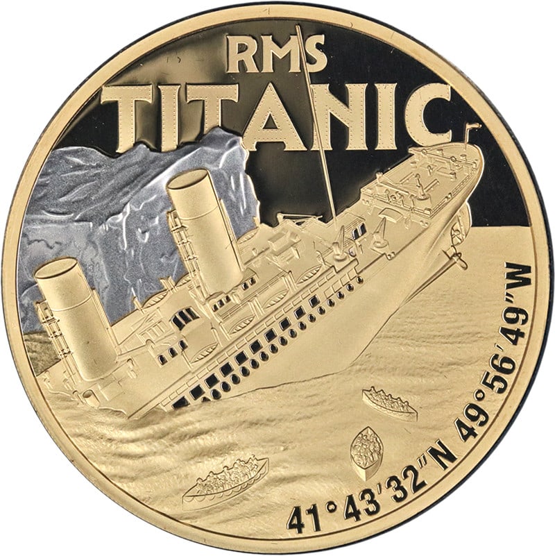 2025 Niue 1 Ounce Gold $100 RMS Titanic Coin Platinum Plating OGP COA Mintage 99: 2025 Niue 1 Ounce Gold $100 RMS Titanic Coin Platinum Plating OGP COA Mintage 99 This exquisite 2025 Niue 1 Ounce Gold $100 coin features stunning platinum plating and celebrates the RMS Titanic. With