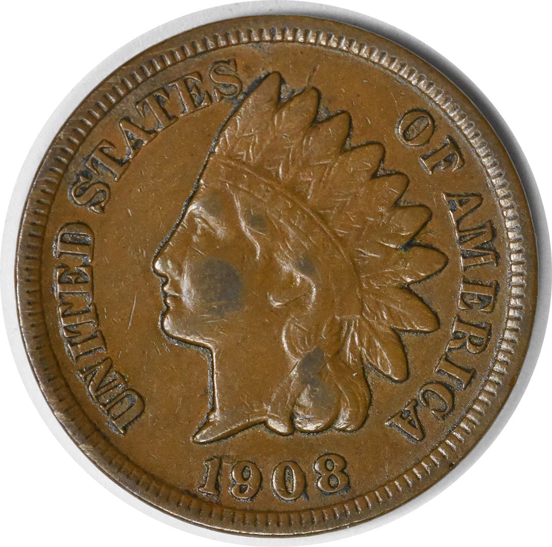 1908 San Francisco Mint Indian Head Copper Small Cent Uncertified: 1908 San Francisco Mint Indian Head Copper Small Cent Uncertified This is a 1908-S Indian Head Cent from the United States, featuring a small cent denomination. The coin is circulated and in Very Fine