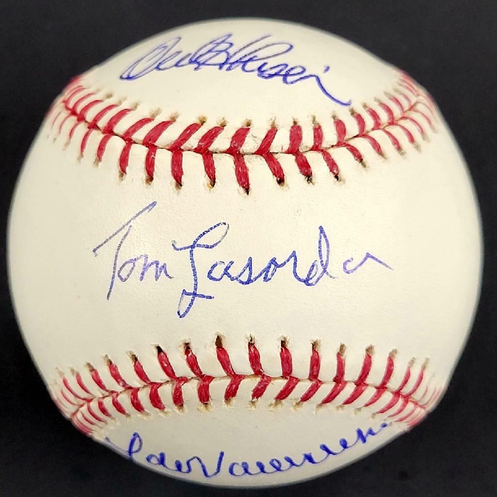 Signed Dodgers Baseball Lasorda Hershiser Valenzuela Beckett COA (1 of 5)