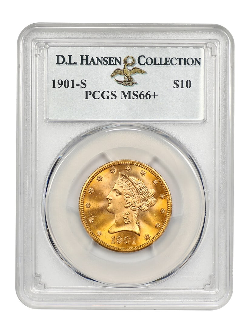 1901-S $10 Liberty Head Gold Coin PCGS MS66+ D.L. Hansen (1 of 4)