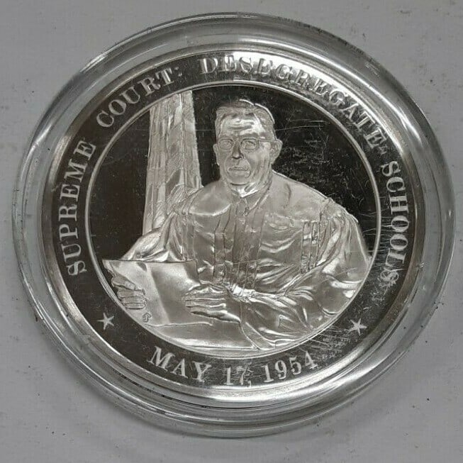 Sterling Silver 1954 School Desegregation Medal History of the United States Series: Sterling Silver 1954 School Desegregation Medal History of the United States Series This Franklin Mint sterling silver medal is part of the History of the United States proof series. Struck in 0.925 s