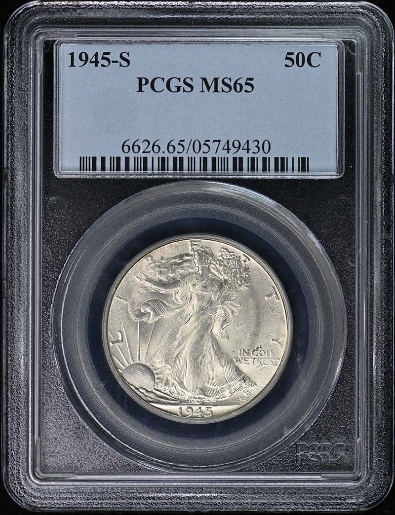 1945-S Walking Liberty Half Dollar PCGS MS65 Uncirculated Coin (1 of 2)