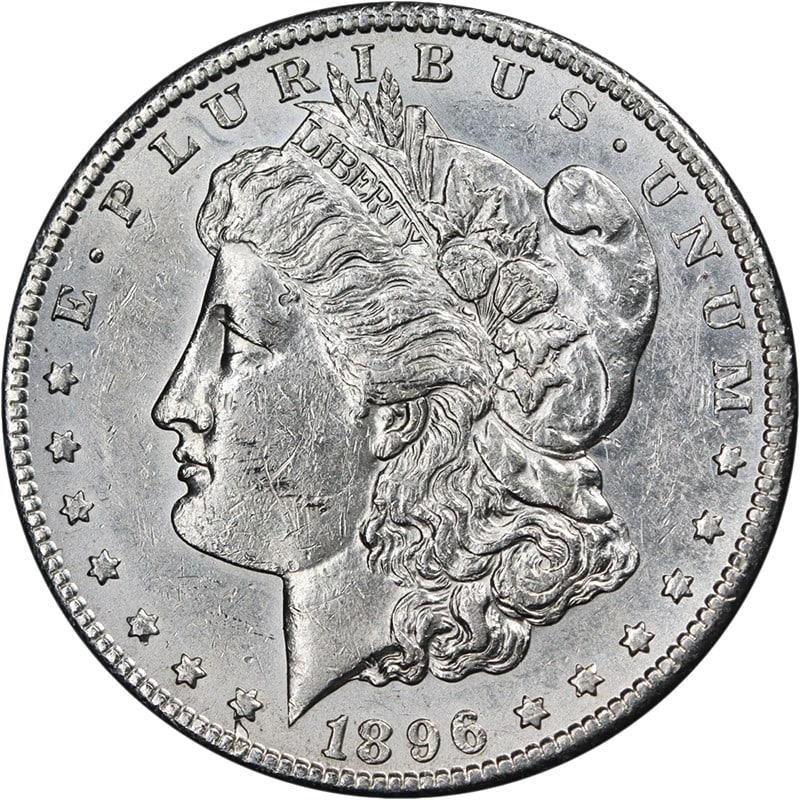 Key Date 1896-S Silver Morgan Dollar AU to BU Grade San Francisco Mint: Key Date 1896-S Silver Morgan Dollar AU to BU Grade San Francisco Mint This 1896-S Morgan Silver Dollar features attractive luster, a sharp strike, and bright white surfaces. It is graded with AU/BU