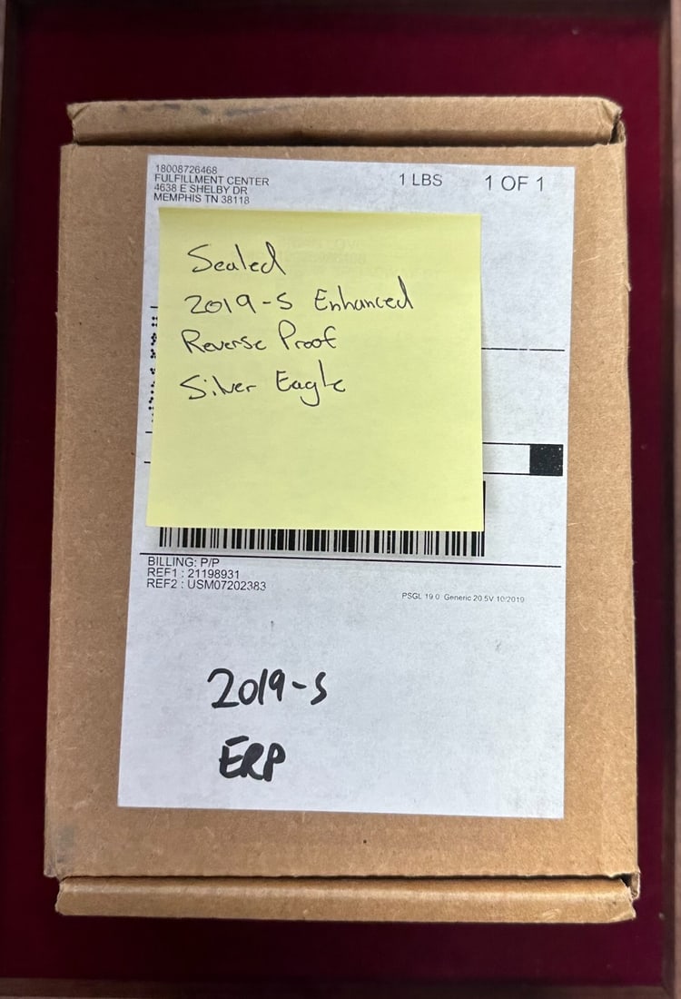 2019-S Unopened Enhanced Reverse Proof Silver Eagle 1 oz U.S. Mint: 2019-S Unopened Enhanced Reverse Proof Silver Eagle 1 oz U.S. Mint This 2019-S Enhanced Reverse Proof Silver Eagle coin boasts a stunning design with exceptional detail. Crafted by the U.S. Mint, this