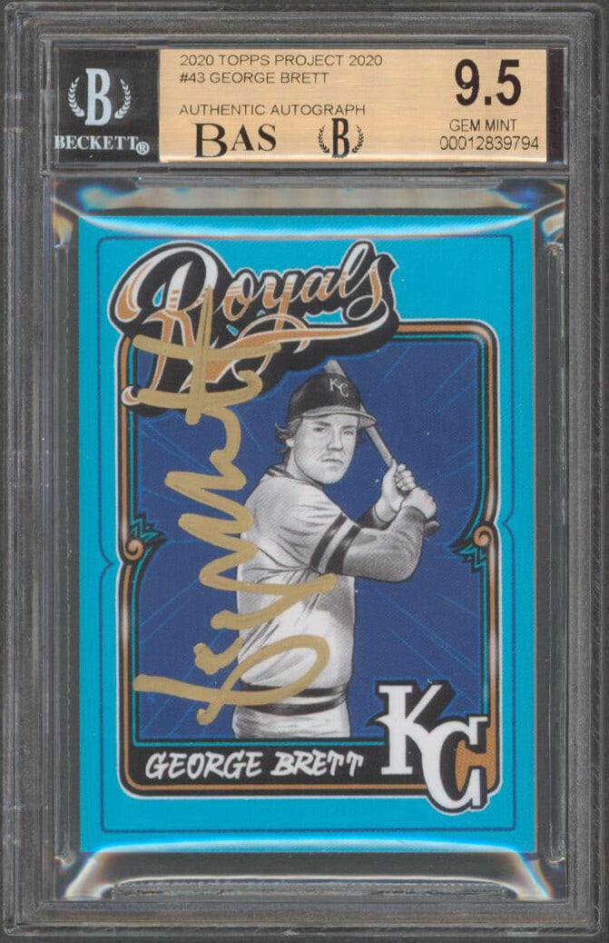 George Brett Autographed 2020 Topps Project 2020 #43 Card Gem Mint 9.5 Beckett Authenticated (1 of 2)