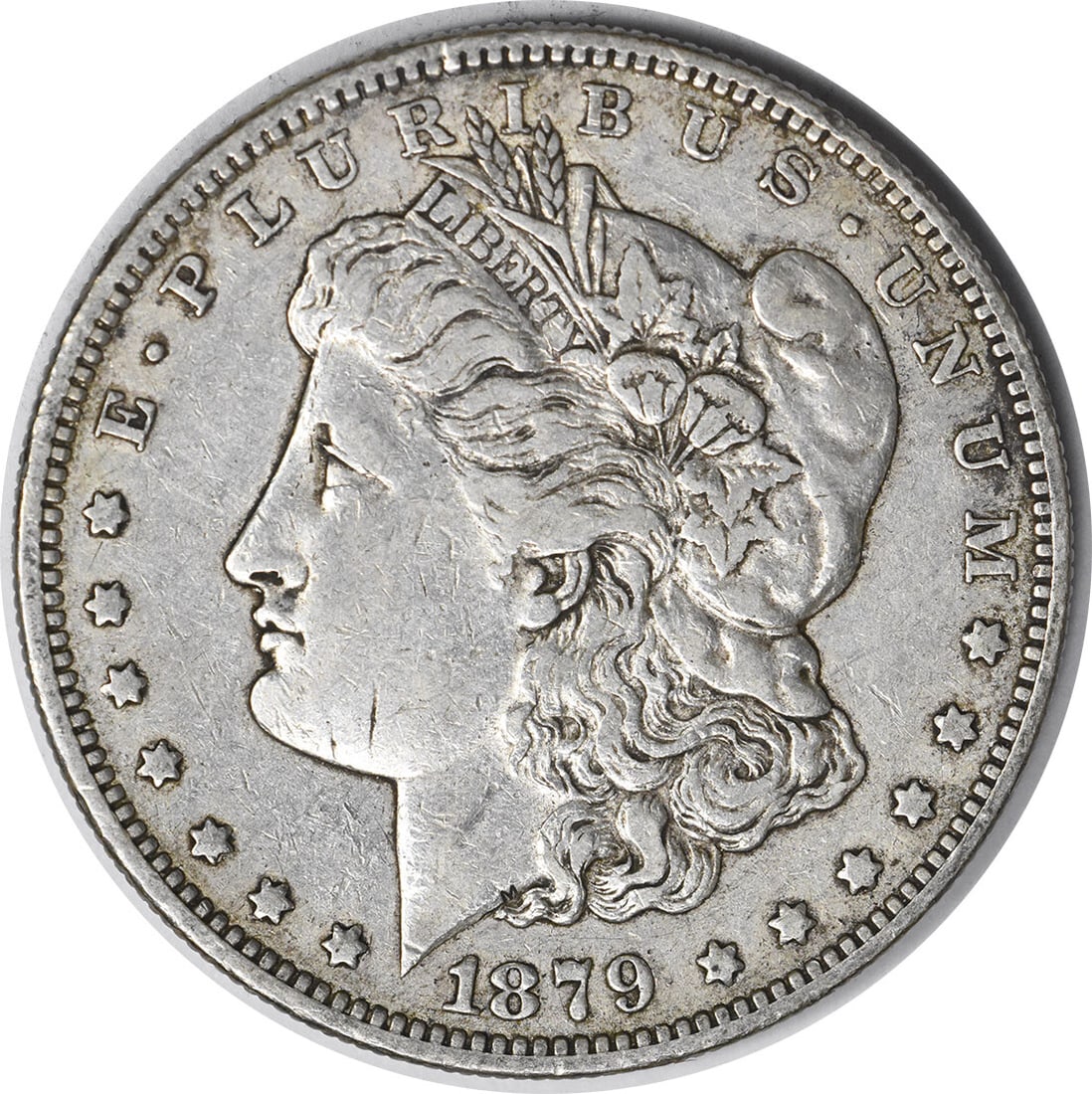 1879-S VAM 23 Morgan Silver Dollar 90% Silver Circulated: 1879-S VAM 23 Morgan Silver Dollar 90% Silver Circulated This 1879-S VAM 23 Morgan Silver Dollar features the Reverse of 1878 design and is in Extra Fine (XF) condition. Struck in San Francisco, this