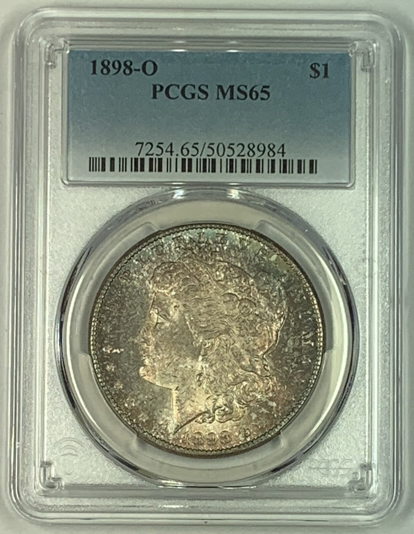 PCGS MS 65 1898-O Toned Morgan Silver Dollar Uncirculated $1 Coin (1 of 4)