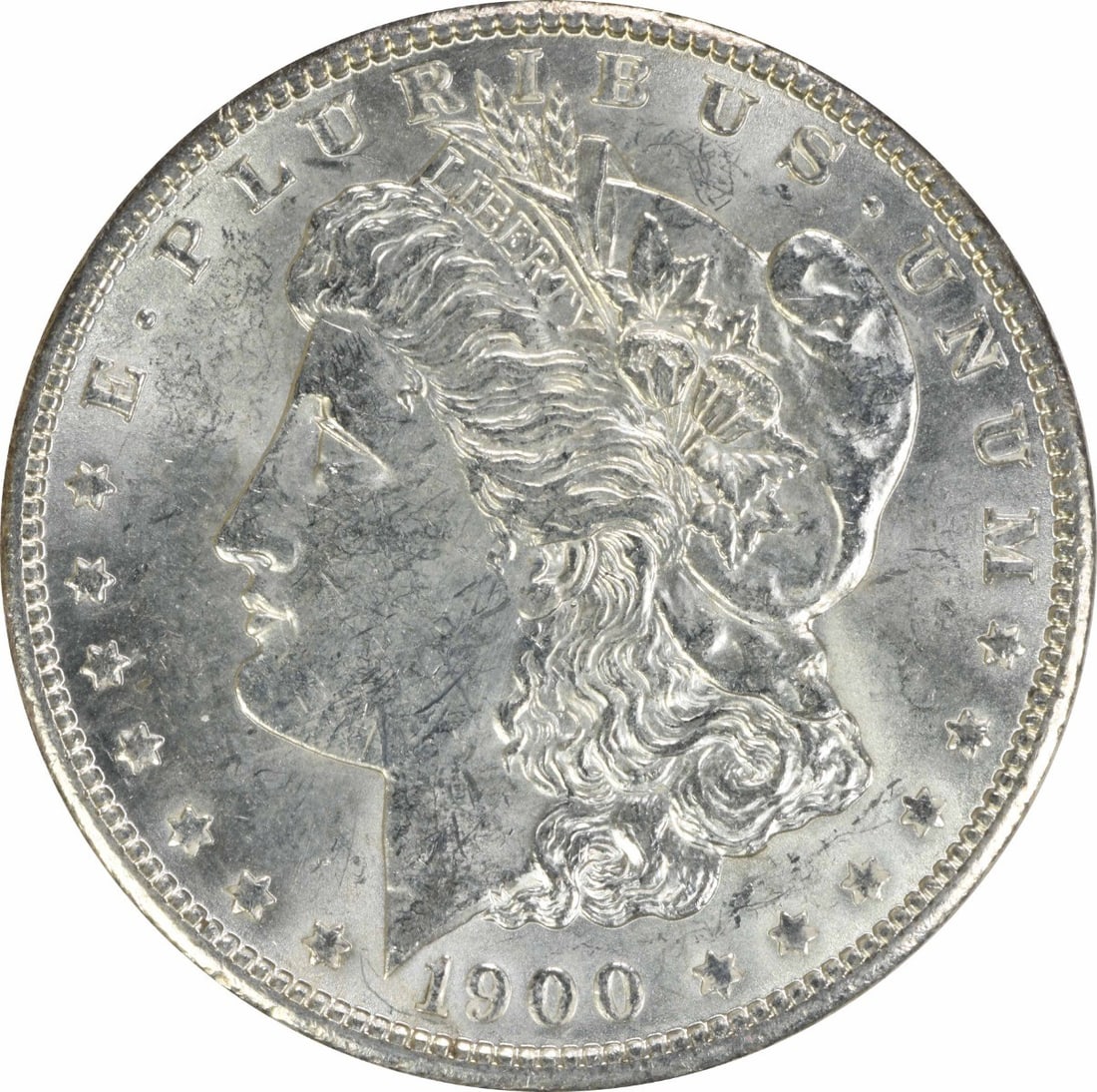 1900 Morgan Silver Dollar Choice BU Uncertified Silver Coin: 1900 Morgan Silver Dollar Choice BU Uncertified Silver Coin This 1900 Morgan Silver Dollar is in Choice Brilliant Uncirculated (BU) condition, showcasing the classic design and beauty of this historic