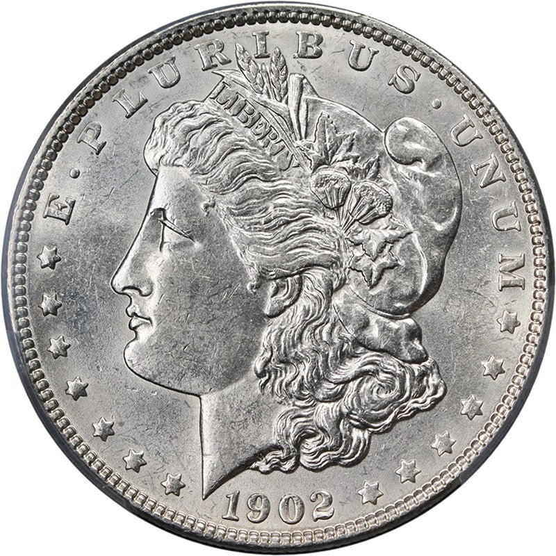 PCGS MS61 1902-P Morgan Dollar Uncirculated Silver Coin (1 of 4)