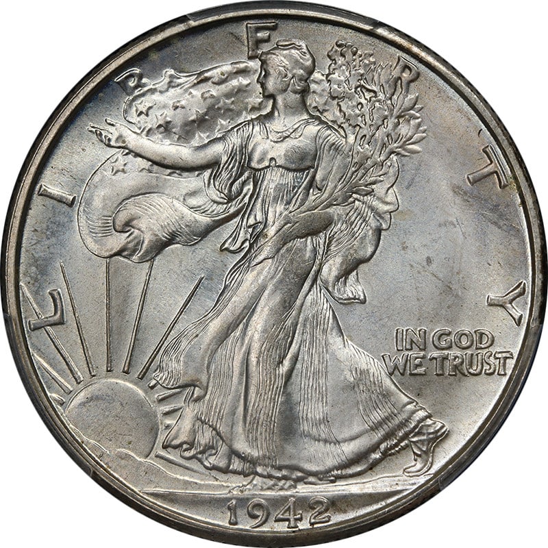 1942-D Walking Liberty Half MS66 PCGS Certified Silver Coin (1 of 4)