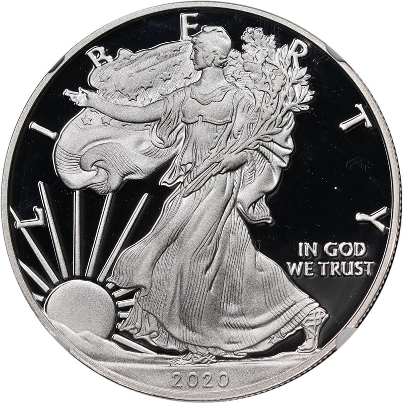 2020-W Silver Eagle Dollar NGC PF70 Ultra Cameo Congratulations Set Mercanti (1 of 4)
