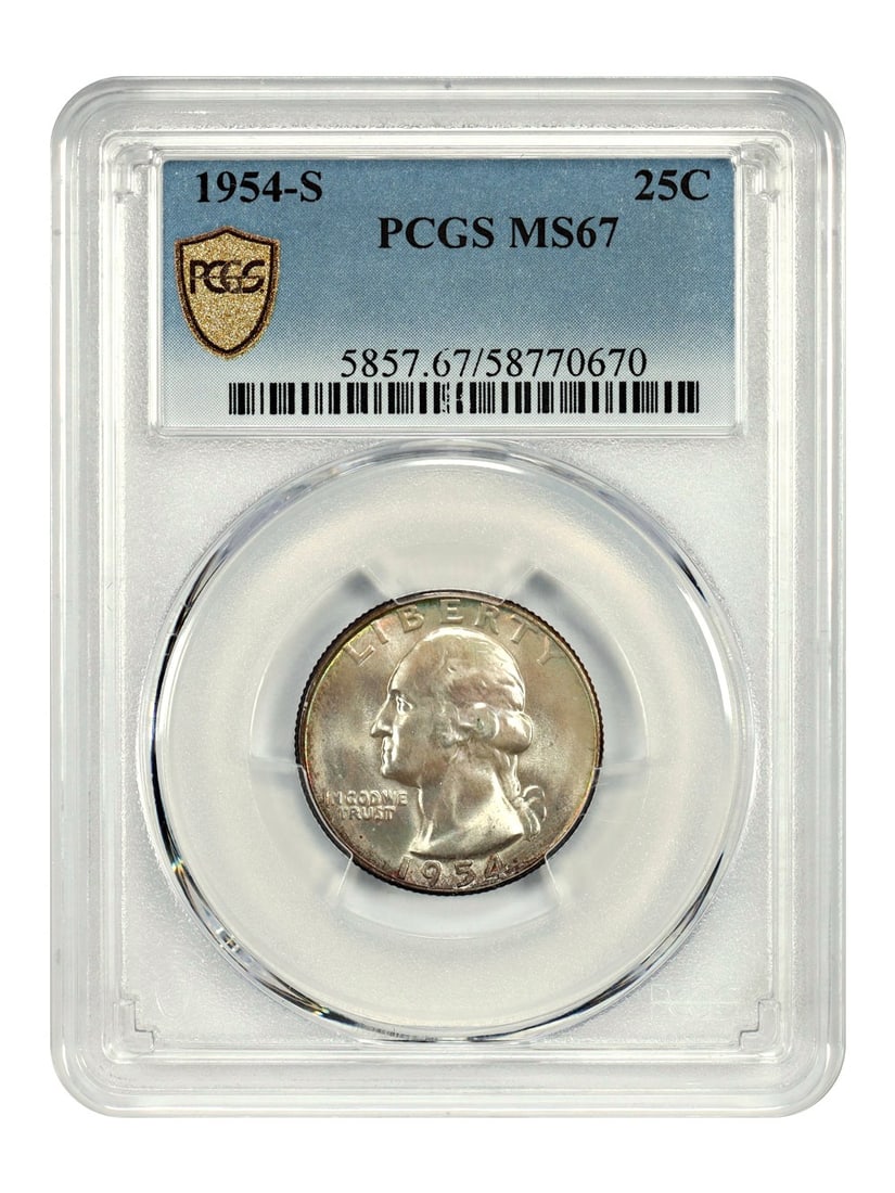 PCGS MS67 1954-S Washington Quarter Uncirculated San Francisco Mint (1 of 4)