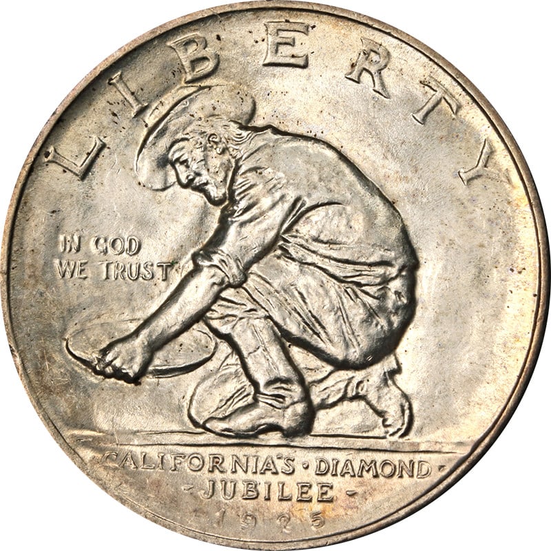 1925-S California Silver Half Dollar Uncirculated San Francisco Choice BU++ (1 of 2)