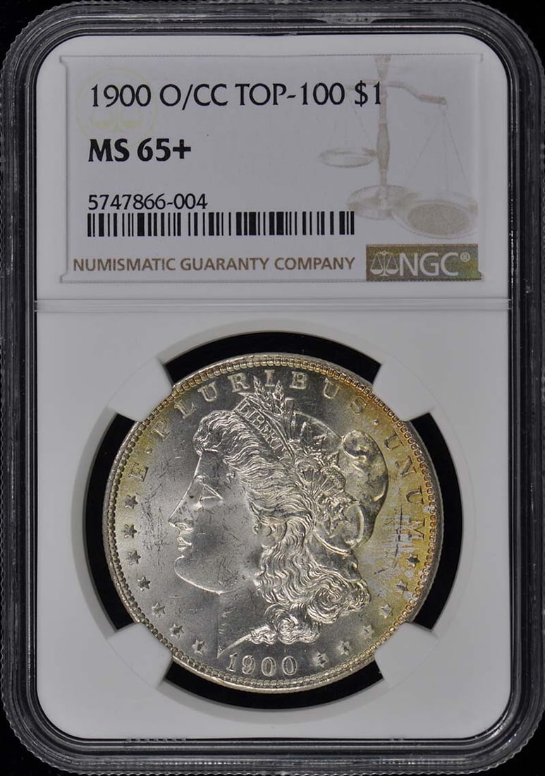 1900-O/CC NGC MS65+ Uncirculated Morgan Dollar Coin: 1900-O/CC NGC MS65+ Uncirculated Morgan Dollar Coin This stunning 1900-O/CC Morgan Dollar, graded MS65+ by NGC, is a remarkable piece for any numismatic collection. Featuring an uncirculated finish, t