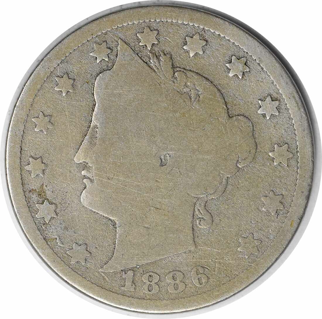 1886 Liberty Nickel 5C Good G Uncertified No Mint Mark (1 of 2)