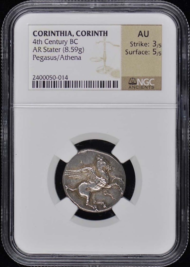 4th Century BC Corinthia Coin NGC AU Certified Authentic (1 of 2)