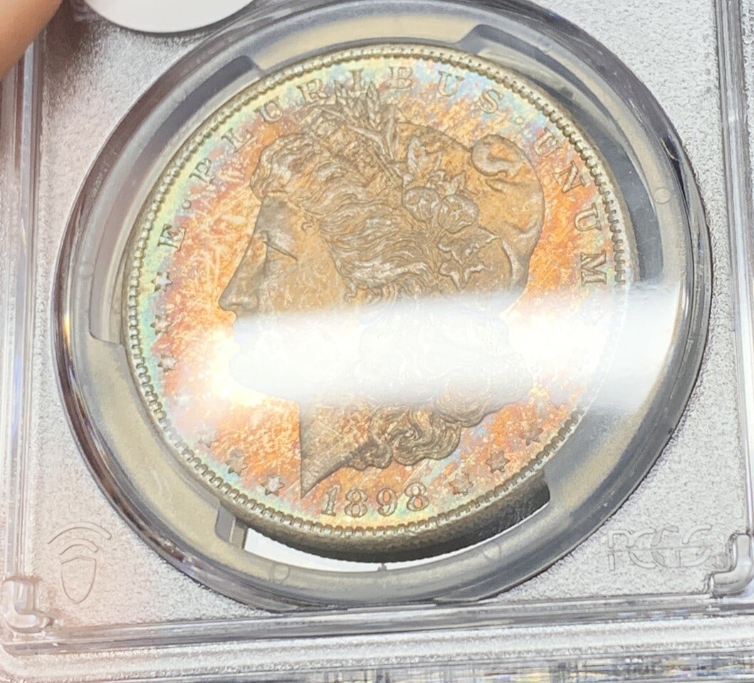 PCGS MS 64 1898-O Morgan Dollar Silver Toned Uncirculated Coin (1 of 4)