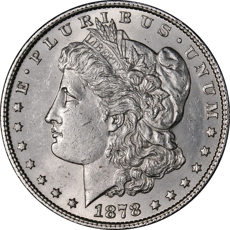 1878-P Morgan Silver Dollar 7TF Rev 79 Uncirculated Blast White (1 of 2)