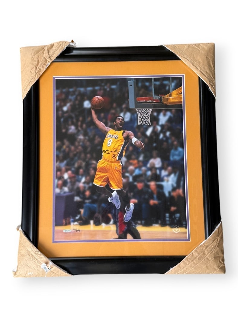Kobe Bryant Autographed 16x20 Dunk Photo Framed UDA Limited Edition 82/108 (1 of 5)