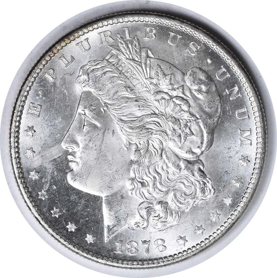 1878-S Morgan Silver Dollar VAM 17A Denticle Clash Choice BU Uncertified: 1878-S Morgan Silver Dollar VAM 17A Denticle Clash Choice BU Uncertified This 1878-S VAM 17A Morgan Silver Dollar features a striking denticle clash and is in Choice Brilliant Uncirculated condition.