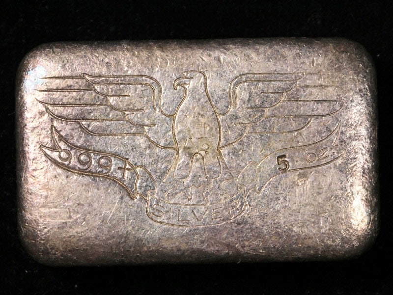 Ultra Rare 5 Ounce Silver Bar Foster Type 2 Hallmark .999 Fine (1 of 2)