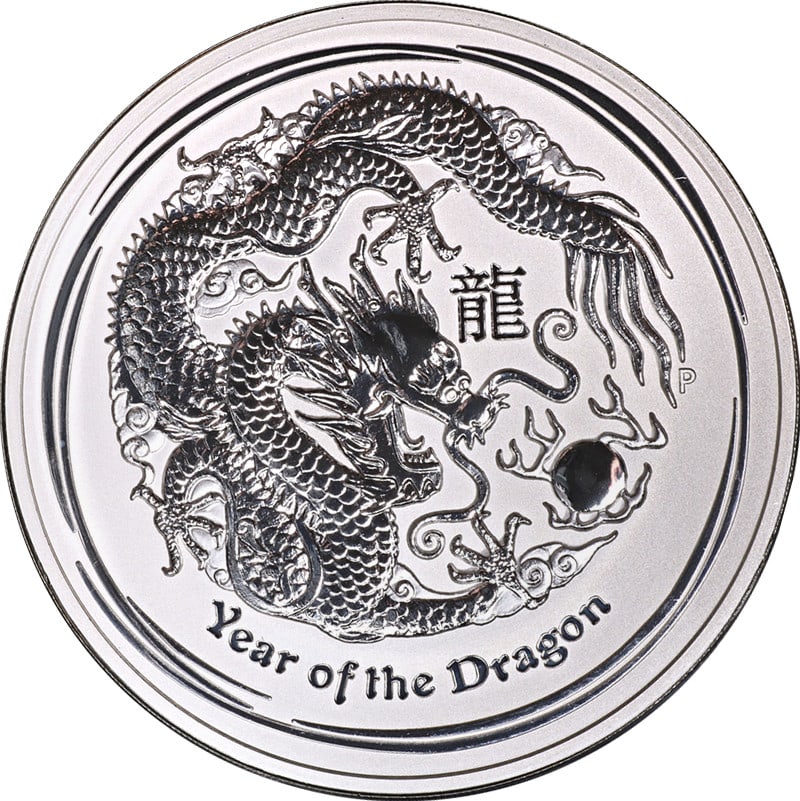 2012 Australian 1 Kilo Silver Coin Lunar Dragon Series II BU (1 of 2)