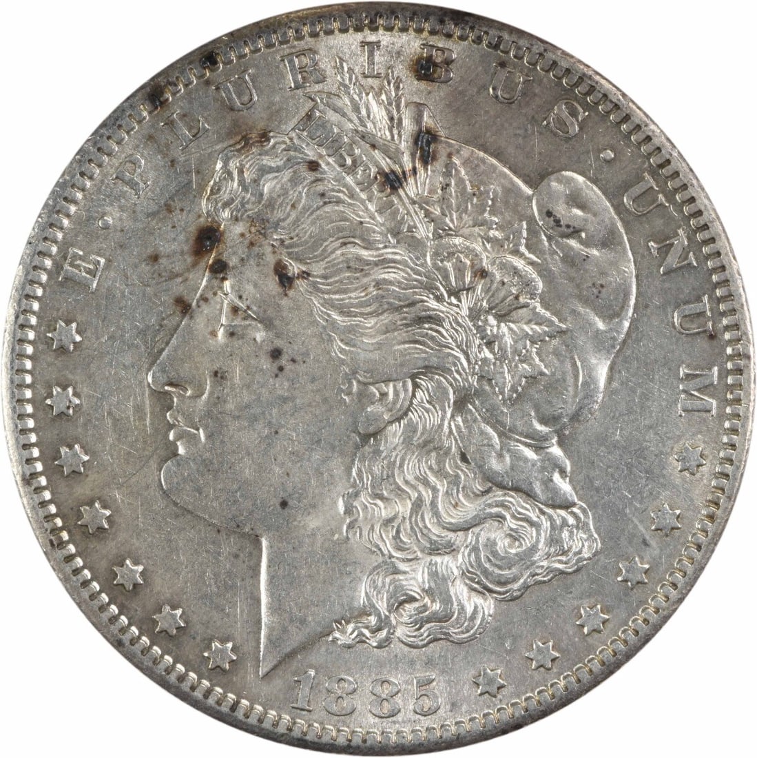 1885-S Morgan Silver Dollar AU Uncertified San Francisco Mint: 1885-S Morgan Silver Dollar AU Uncertified San Francisco Mint This 1885-S Morgan Silver Dollar features a stunning design by George T. Morgan and is composed of 90% silver and 10% copper. It carries t