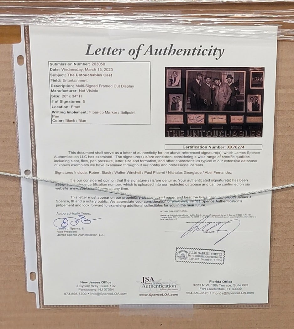 The Untouchables Multi Signed Framed Collage JSA Authenticated - 3