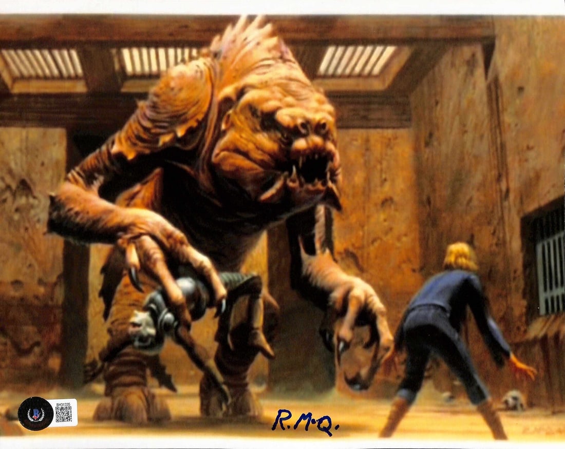 8x10 Photo Signed by Ralph McQuarrie Featuring Rancor Concept Art Star Wars Beckett: 8x10 Photo Signed by Ralph McQuarrie Featuring Rancor Concept Art Star Wars Beckett This is an original 8x10 photograph featuring the Rancor concept art from Star Wars: Return of the Jedi. The photo i