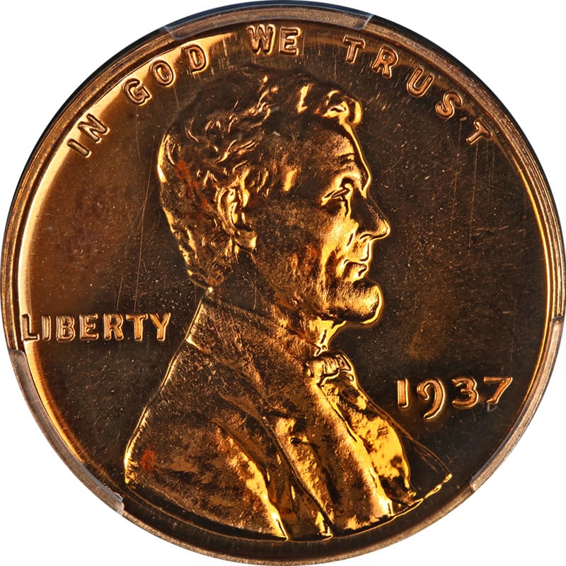 1937 Lincoln Proof Cent PCGS PR67 RD CAC Copper Full Red Gem (1 of 4)