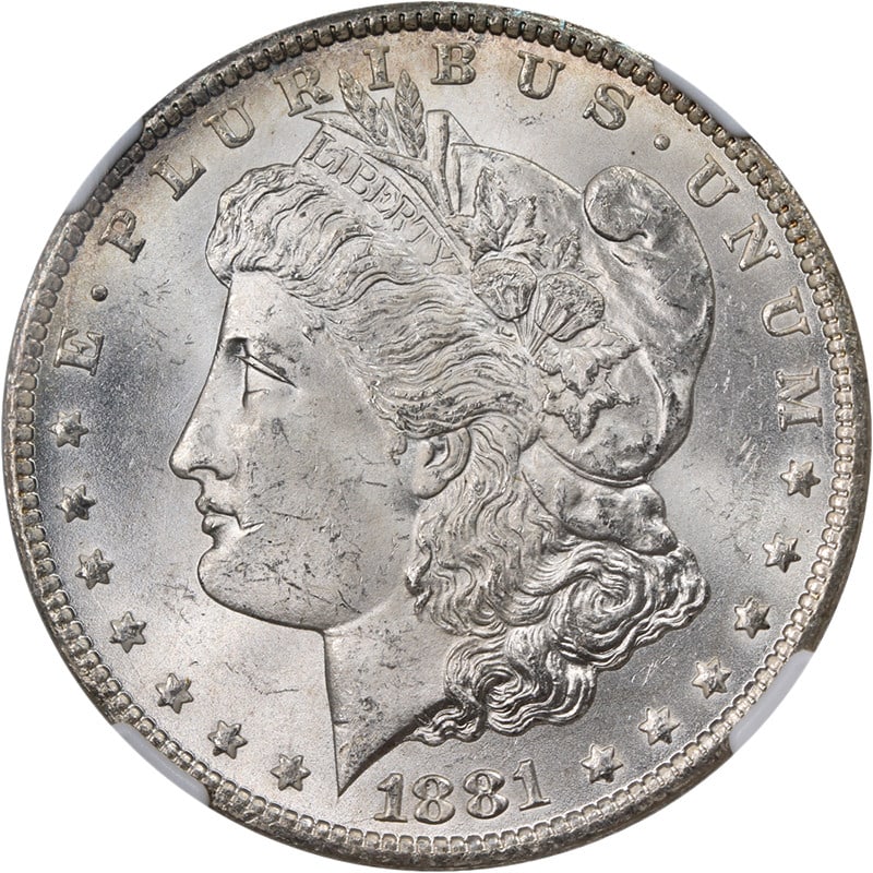 1881-CC Morgan Silver Dollar NGC MS63+ Garrick Collection Silver Coin (1 of 4)