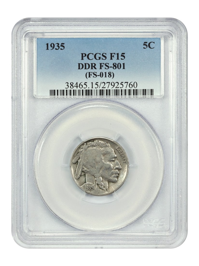 1935 Buffalo Nickel 5C PCGS Fine 15 DDR FS-801 Popular Variety (1 of 4)