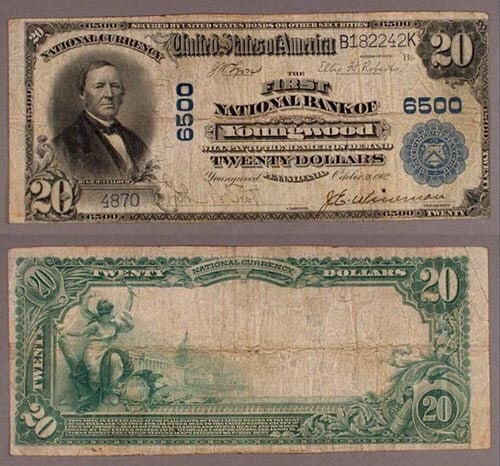 $20 1902 National Bank Note First National Bank Youngwood PA Charter 6500 VG (1 of 1)