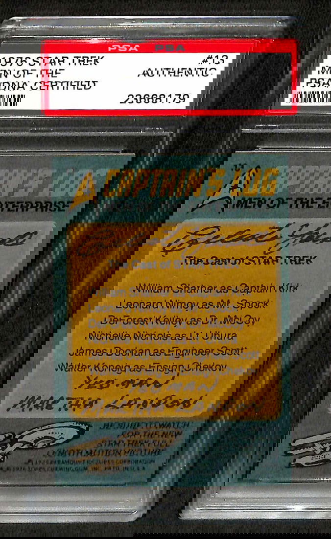 1976 Topps Star Trek Card #13 Signed by Celeste Yarnall PSA/DNA (1 of 1)