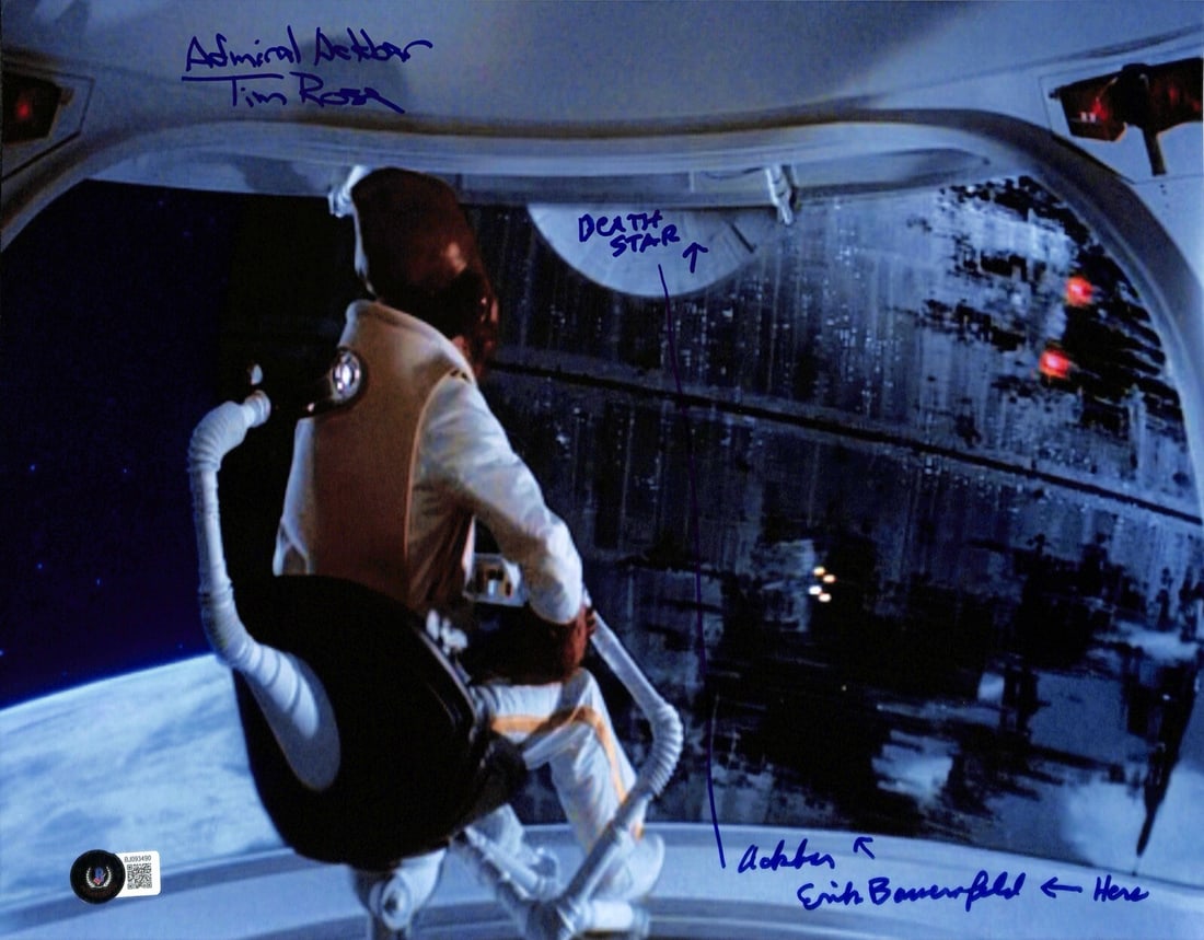 11x14 Star Wars ROTJ Photo Signed by Tim Rose and Erik Bauersfeld Beckett Authenticated: 11x14 Star Wars ROTJ Photo Signed by Tim Rose and Erik Bauersfeld Beckett Authenticated This is an original 11x14 color photograph from Star Wars: Return of the Jedi, signed by Tim Rose, the puppeteer