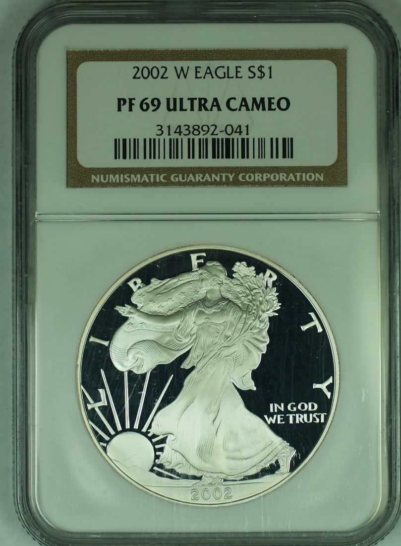 2002-W Proof Silver Eagle Dollar NGC PR 69 Ultra Cameo Certified Coin (1 of 2)