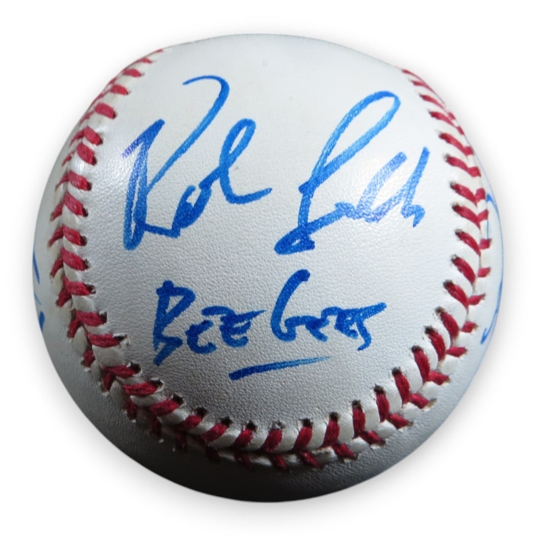 Bee Gees Signed Baseball by Robin Maurice Barry Gibb PSA Authenticated: Bee Gees Signed Baseball by Robin Maurice Barry Gibb PSA Authenticated This authentic baseball is a remarkable collectible, featuring the signatures of all three Bee Gees brothers: Robin, Maurice, and