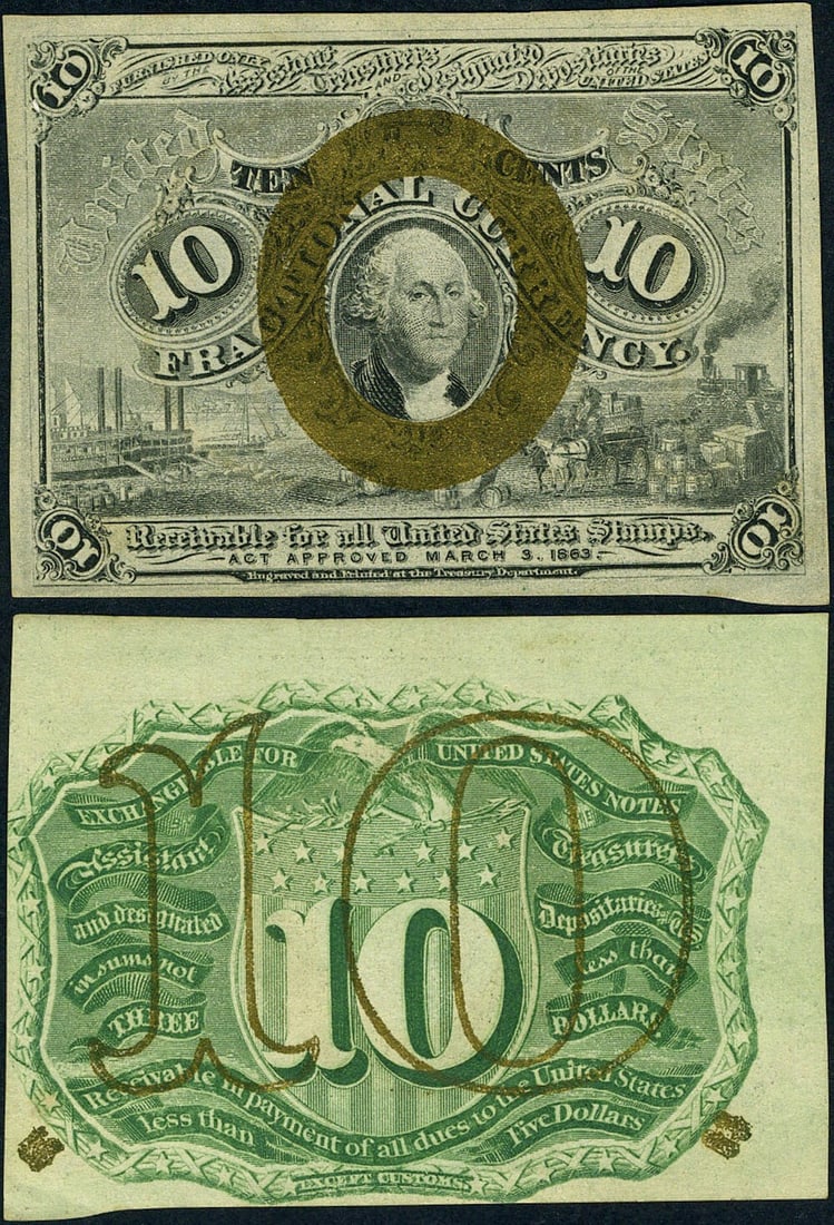 FR. 1240 10c 2nd Issue Uncirculated Choice Fractional Note (1 of 3)