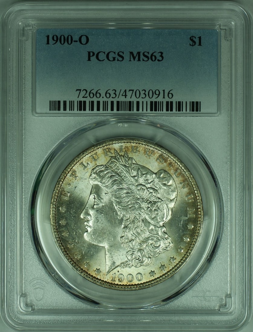 PCGS MS-63 1900-O Morgan Silver Dollar New Orleans Mint Uncirculated: PCGS MS-63 1900-O Morgan Silver Dollar New Orleans Mint Uncirculated This is a 1900-O Morgan Silver Dollar coin from the United States, graded MS-63 by PCGS. Minted in New Orleans, this uncirculated $