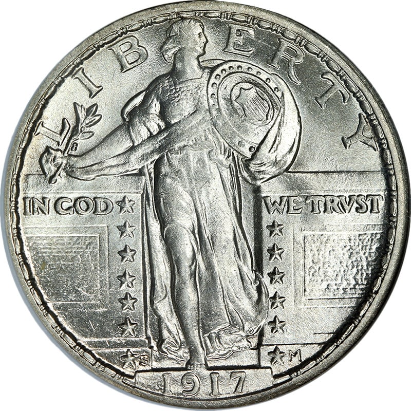 1917-S Standing Liberty Quarter Silver NGC MS63 Type 2 Uncirculated Coin (1 of 4)