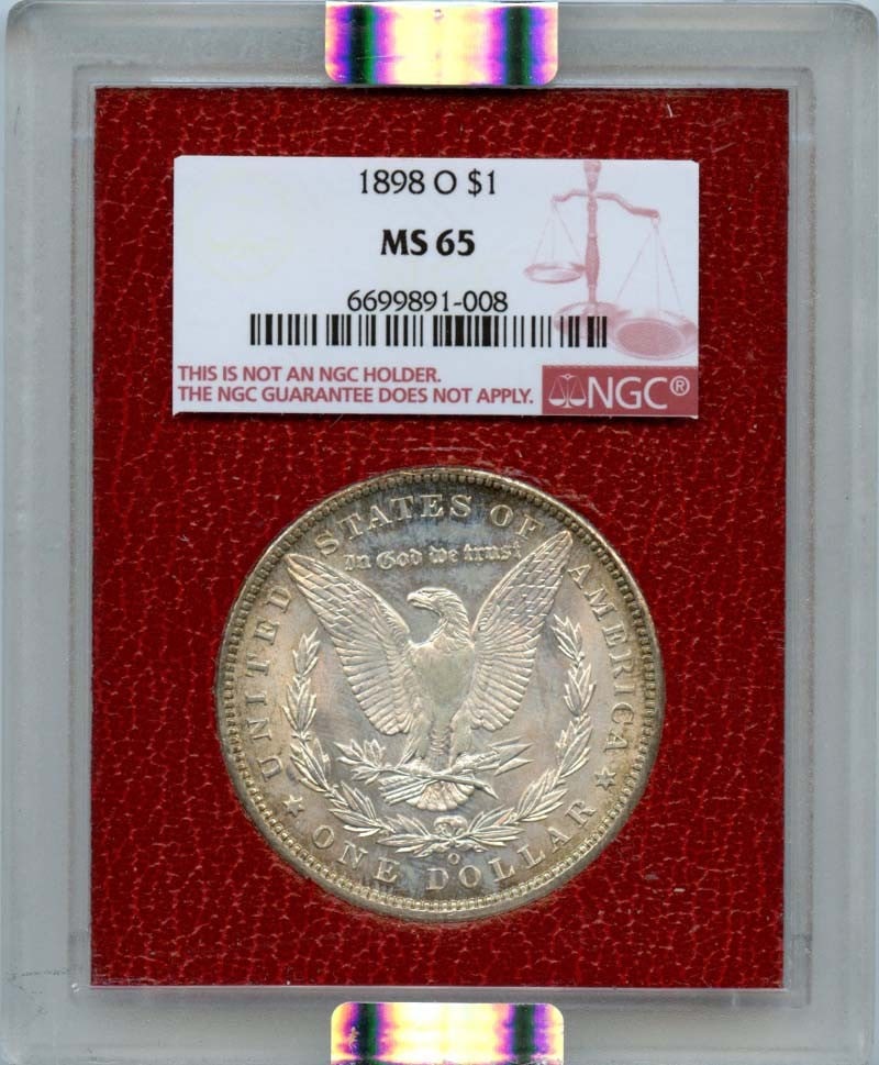 1898-O Morgan Dollar NGC MS65 Uncirculated New Orleans: 1898-O Morgan Dollar NGC MS65 Uncirculated New Orleans This stunning 1898-O Morgan Dollar is certified by NGC with a grade of MS65, indicating its uncirculated condition. Minted in New Orleans, this c