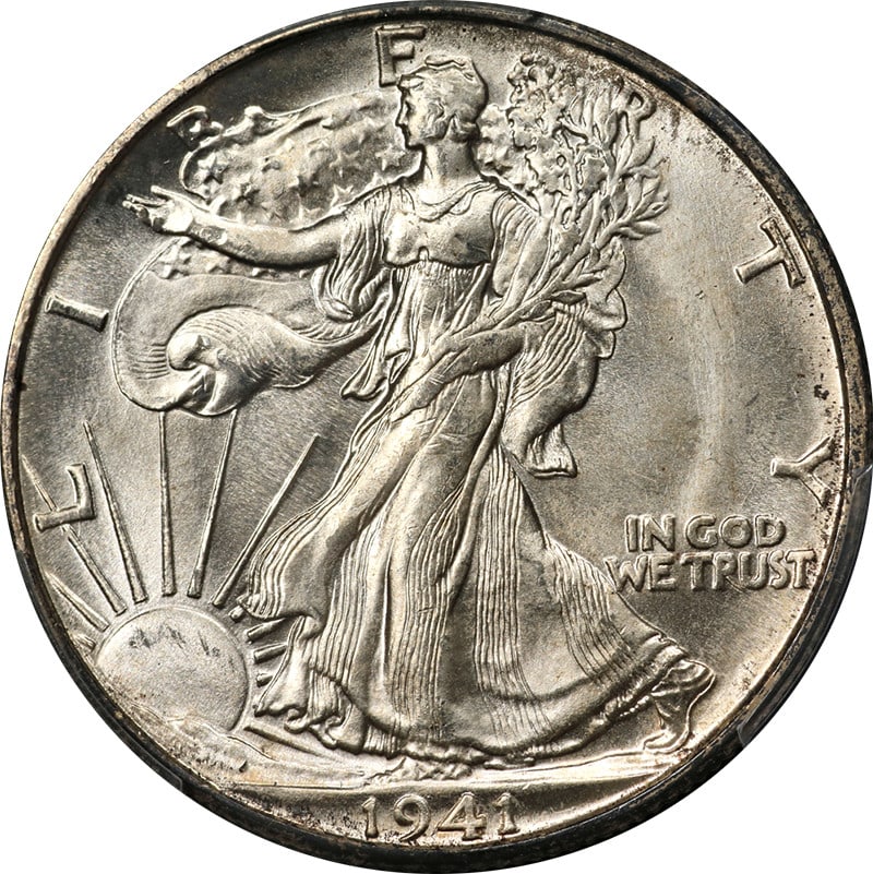 1941-D Walking Liberty Half PCGS MS66 Blazing White Gem Coin (1 of 4)