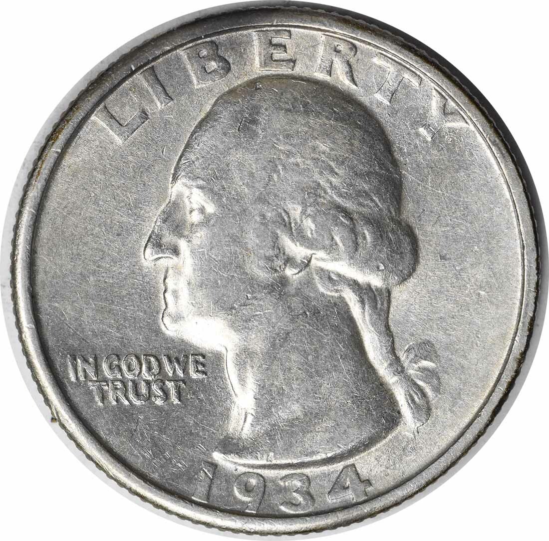 1934 Washington Silver Quarter DDO FS-101 AU Uncertified 90% Silver (1 of 2)