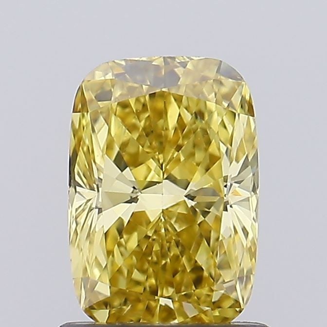 Loose Diamond - CUSHION MODIFIED 1.0ct Fancy Intense Yellow VS1: Loose Diamond - CUSHION MODIFIED 1.0ct Fancy Intense Yellow VS1 Source: This is a real non-mined Diamond that has been grown in a lab Shape: CUSHION MODIFIED Carats: 1.0 Color: Fancy Intense Yellow