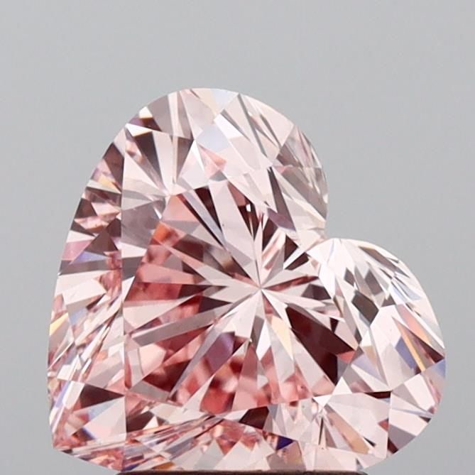 Loose Diamond - HEART 2.6ct Fancy Intense Pink VS1: Loose Diamond - HEART 2.6ct Fancy Intense Pink VS1 Source: This is a real non-mined Diamond that has been grown in a lab Shape: HEART Carats: 2.6 Color: Fancy Intense Pink Certification: IGI Video: