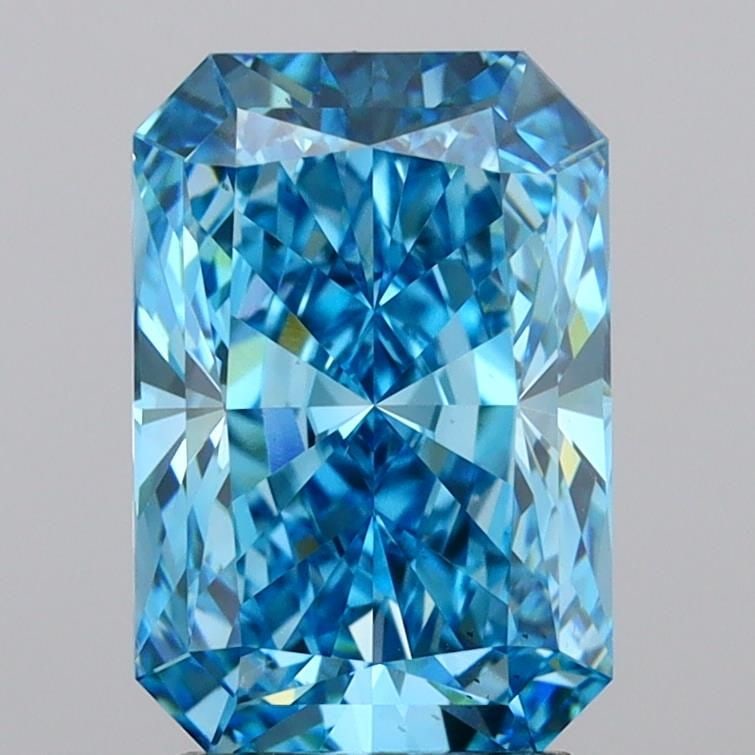 Loose Diamond - RADIANT 3.51ct Fancy Vivid Blue VS2: Loose Diamond - RADIANT 3.51ct Fancy Vivid Blue VS2 Source: This is a real non-mined Diamond that has been grown in a lab Shape: RADIANT Carats: 3.51 Color: Fancy Vivid Blue Certification: IGI Video: