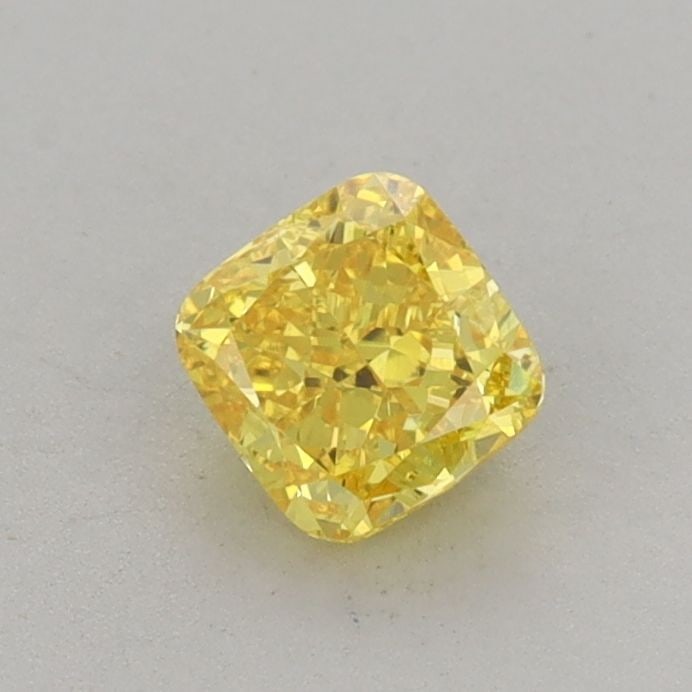 Loose Diamond - CUSHION BRILLIANT 0.56ct Fancy Vivid Yellow VS1: Loose Diamond - CUSHION BRILLIANT 0.56ct Fancy Vivid Yellow VS1 Source: This is a real non-mined Diamond that has been grown in a lab Shape: CUSHION BRILLIANT Carats: 0.56 Color: Fancy Vivid Yellow Ce