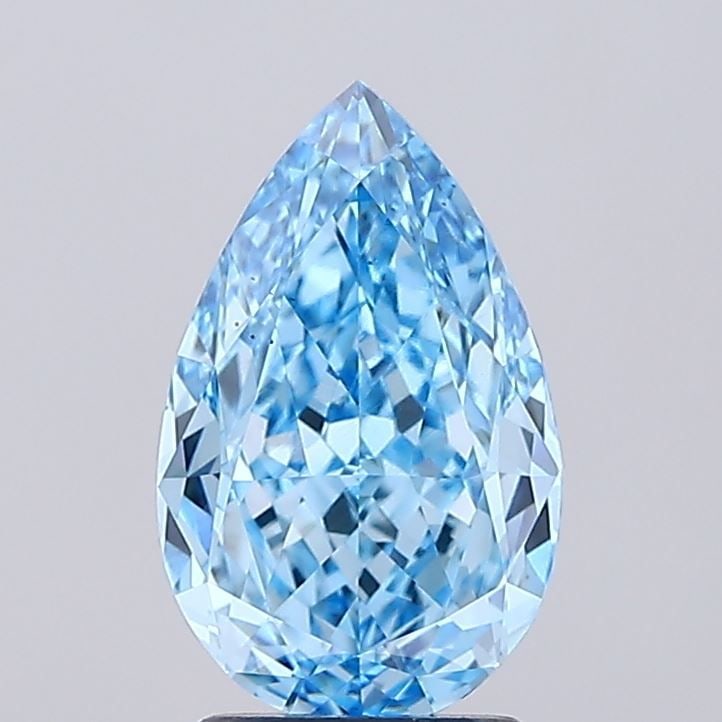 Loose Diamond - PEAR 2.65ct Fancy Vivid Blue VS1: Loose Diamond - PEAR 2.65ct Fancy Vivid Blue VS1 Source: This is a real non-mined Diamond that has been grown in a lab Shape: PEAR Carats: 2.65 Color: Fancy Vivid Blue Certification: IGI Video: