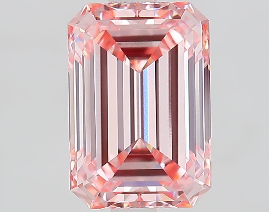 Loose Diamond - EMERALD 2.33ct Fancy Intense Pink VVS1: Loose Diamond - EMERALD 2.33ct Fancy Intense Pink VVS1 Source: This is a real non-mined Diamond that has been grown in a lab Shape: EMERALD Carats: 2.33 Color: Fancy Intense Pink Certification: IGI Vi