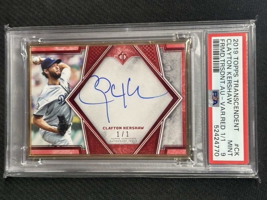 Clayton Kershaw 2019 Topps Transcendent Red Framed Auto PSA 9 #CK (1 of 2)